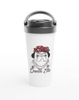 QUEEN ETTA - White 15oz Stainless Steel Travel Mug