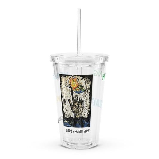 HEALING Clear plastic tumbler