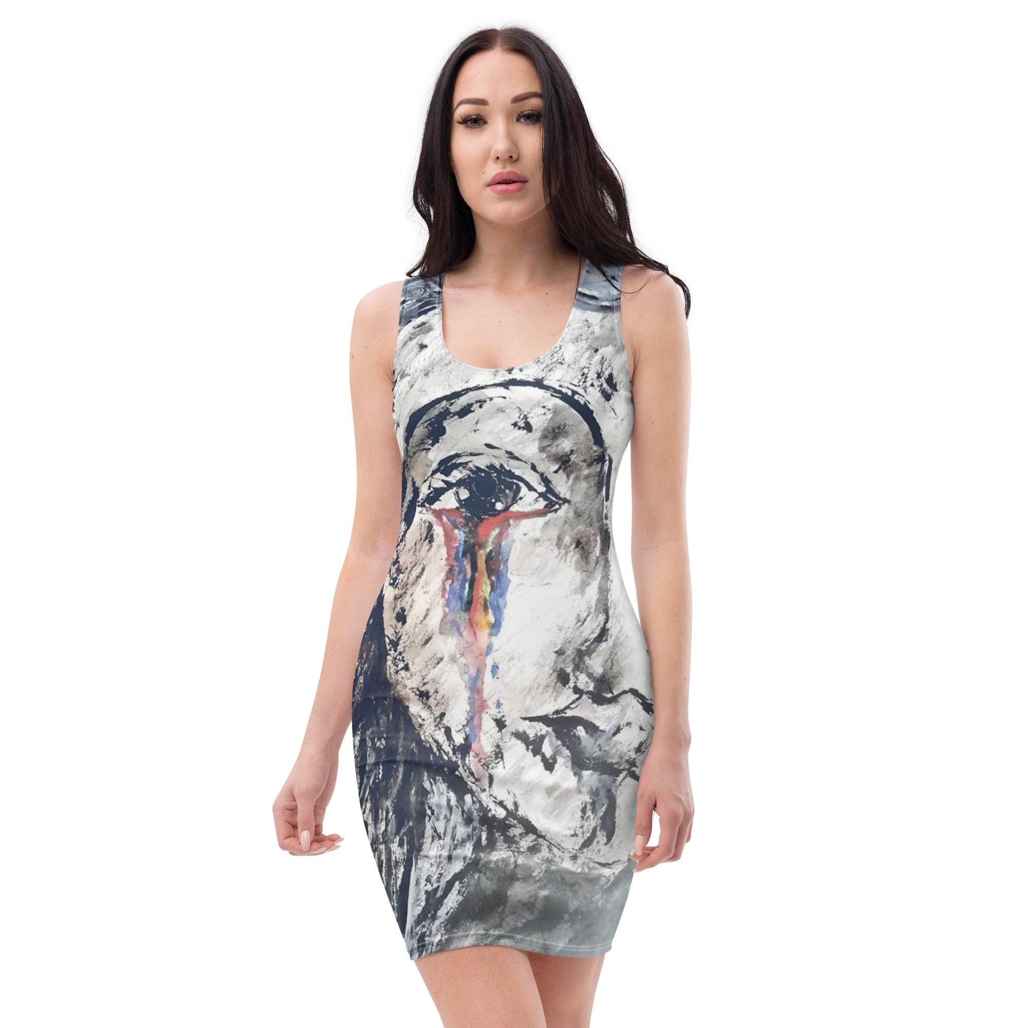 【♡mskn♡ 】DIVER DIMENSIONAL DRESS COLORFUL TEARS D2W Bodycon Dress – Dare2Wear