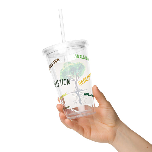 REDEMPTION Clear plastic tumbler