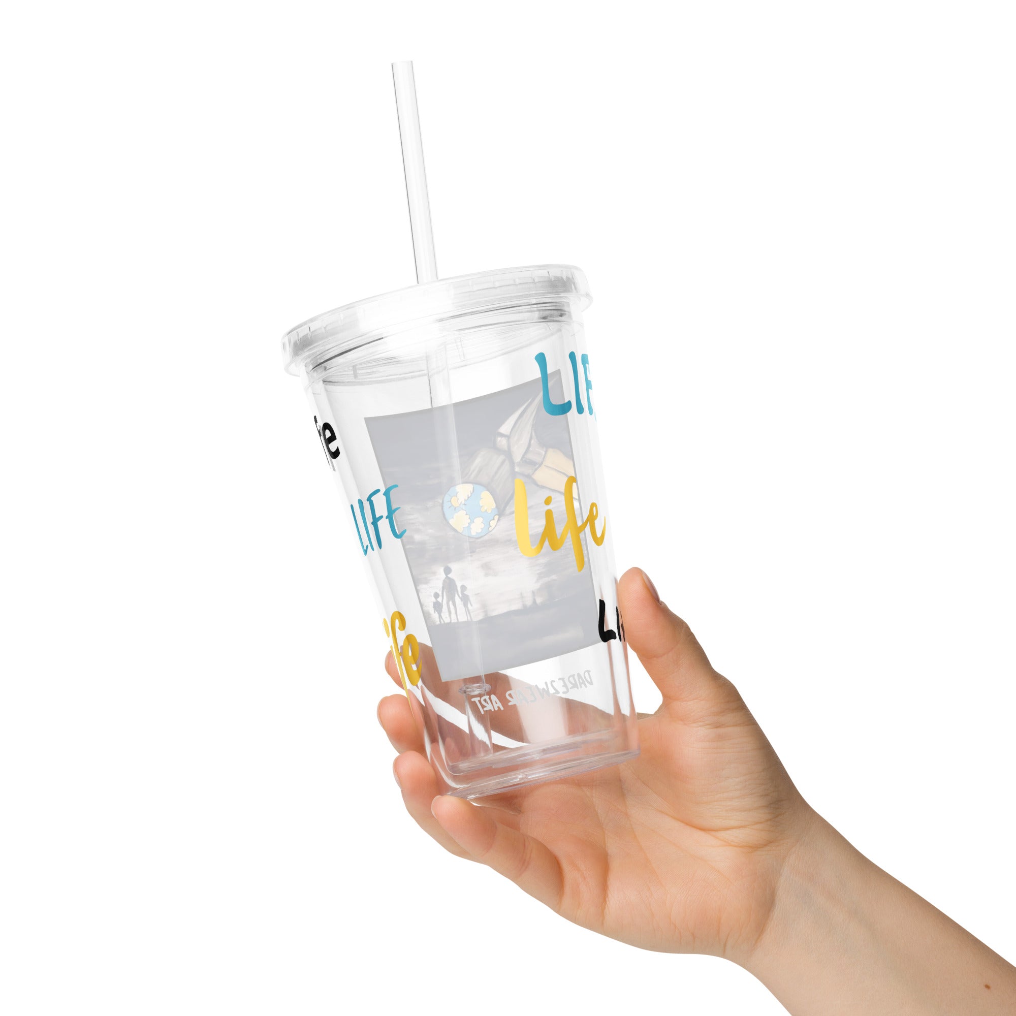 LIFE - Clear plastic tumbler